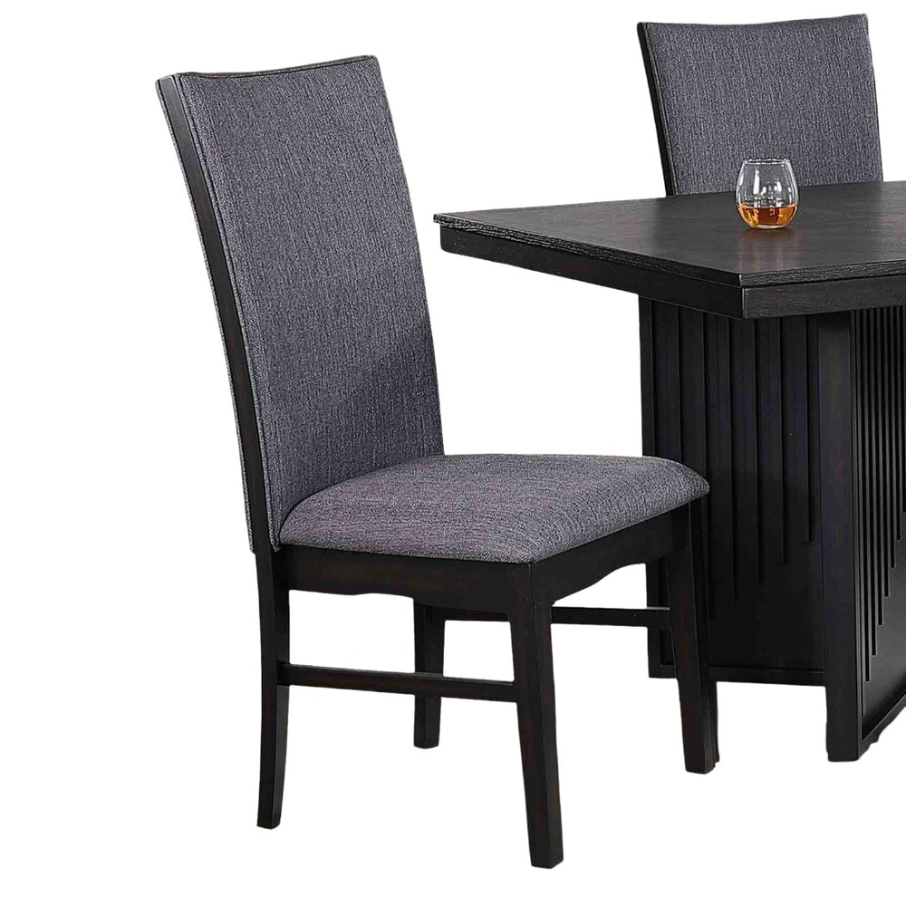 English Elm Modern 2pc Side Chair Set - Sleek Black Polyester Upholstery, Modern Minimalist Dining & Office Seating, Easy Assembly, 20"W x 24"D x 41"H B2741P406738