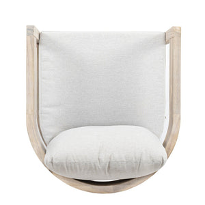 English Elm Telluride Outdoor Acacia Wood Swivel Club Chair Coastal Patio Seating Beige,Light White N775P304793G