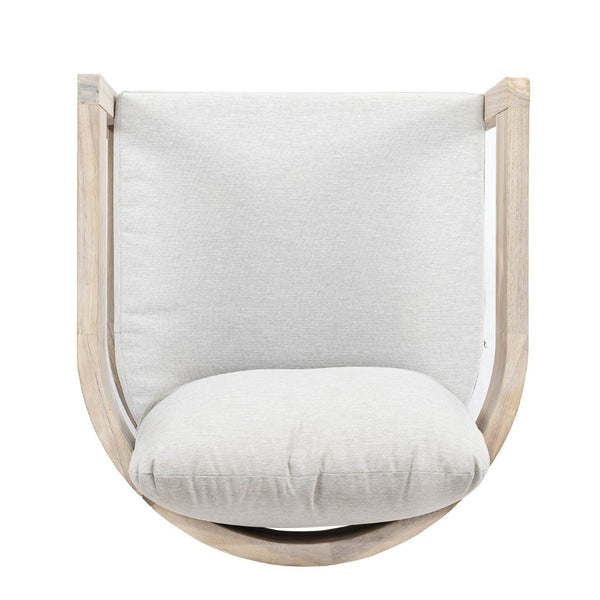 English Elm Telluride Outdoor Acacia Wood Swivel Club Chair Coastal Patio Seating Beige,Light White N775P304793G