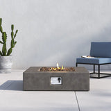 English Elm 12" H Concrete Outdoor Fire Pit Table