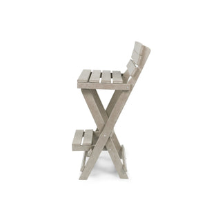 English Elm Harbor Point Recycled Hdpe Outdoor Folding Bar Stool Patio Deck All Season Seating Sand B2745P409655