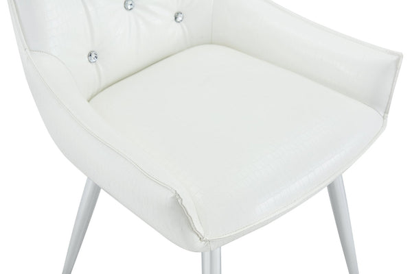 English Elm Crocodile Textured Pu Leather Accent Chair Diamond Tufted with Chrome Metal Legs W3493P456345