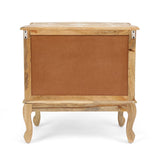 Christopher Knight Home® - Noble House - Culloden Handcrafted Boho Mango Wood Cabinet, Natural and White