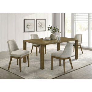English Elm Sexton Farmhouse Rectangular Dining Set Seats Four with Upholstered Chairs B062S01456
