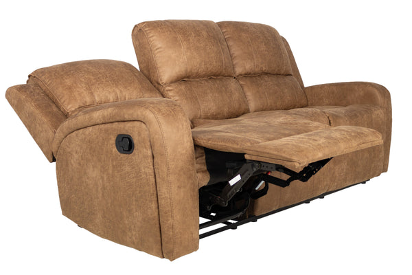 English Elm Recliner Loveseat Manual Motion Two-Seater with Horizontal & Vertical Tufting, Tight Square Arms, Side Handle Recline Comfort Chestnut 80 L x 30 W x 26 H B089P240530