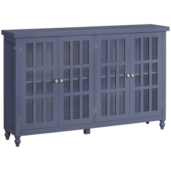 English Elm Homcom Modern Buffet Cabinet With Tempered Glass Doors, Adjustable Shelf & Stylish Gray Finish W2225P217376