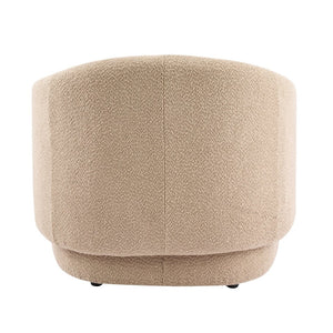 English Elm Amanda Sculptural Boucle Accent Chair Plush Cream Upholstery for Modern Living Spaces Espresso N767P381615E