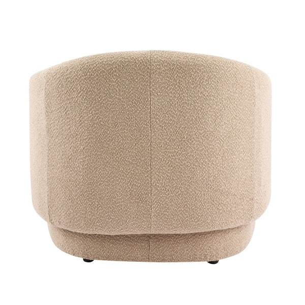 English Elm Amanda Sculptural Boucle Accent Chair Plush Cream Upholstery for Modern Living Spaces Espresso N767P381615E