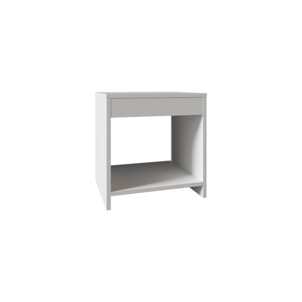 English Elm Night Night Table 16.5"H Engineered Wood Bedside Table with Spacious Shelf, Compact Modern Design White 17.72 L x 15.75 W x 3.54 H B097P250886