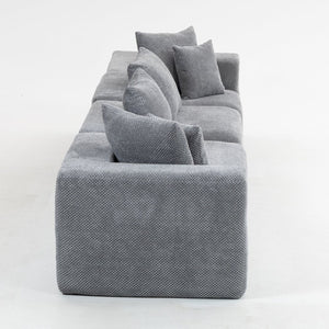 English Elm Modular Low Profile Sectional Sofa Plush Chenille Upholstery for Cozy Living Rooms W3326S00031