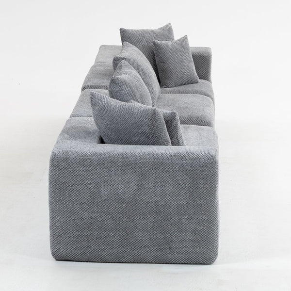 English Elm Modular Low Profile Sectional Sofa Plush Chenille Upholstery for Cozy Living Rooms W3326S00031