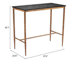 Nida Bar Table Black & Bronze 109970 Zuo Modern