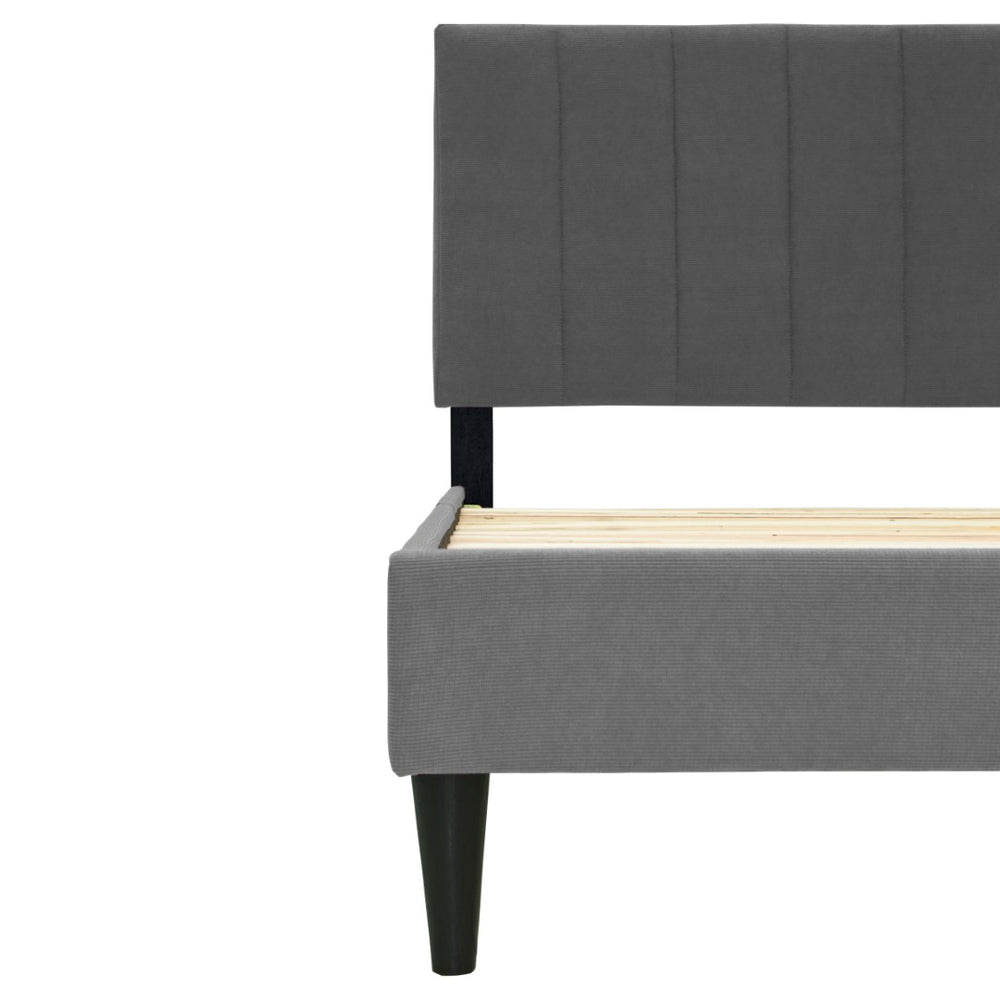 English Elm Twin Adjustable Bed With Channel-Tufted Headboard - Modern Design, Durable Support & Easy Setup B089P240520-GIGA