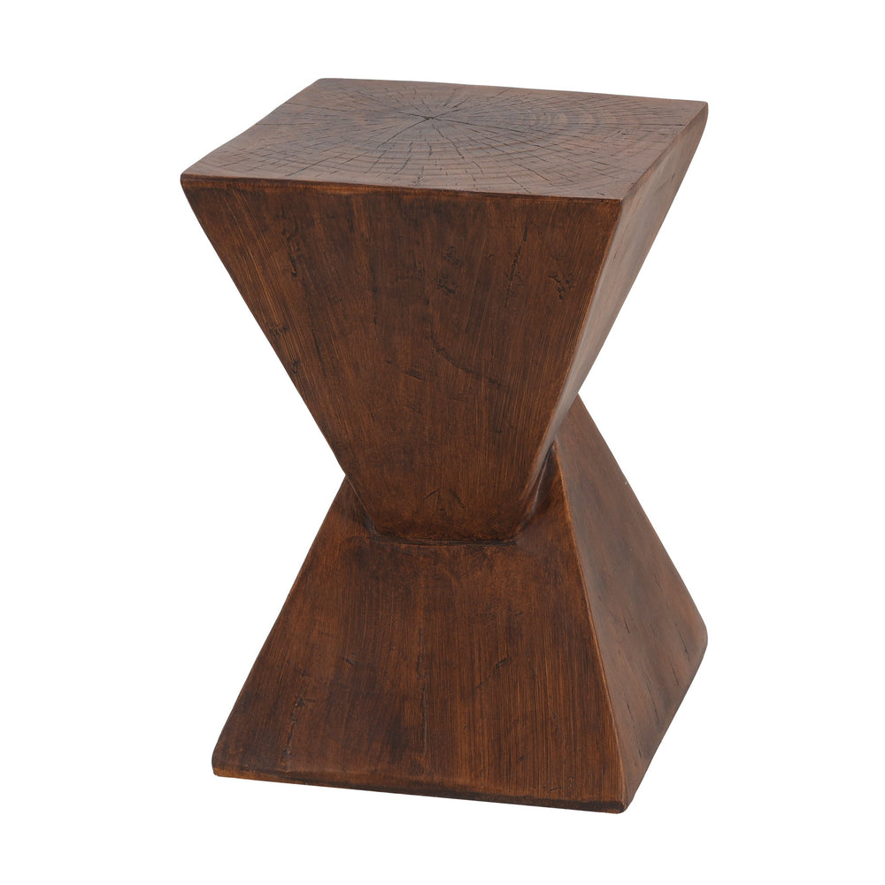 English Elm Christopher Knight Home® - GEOMETRIC MGO SIDE TABLE with Twisted Hourglass Design, Durable Moisture-Resistant Wood-Look Finish Dark Brown N770P262073B
