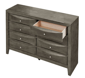 English Elm Marilla Modern G1503-D Dresser with Beveled Molded Resin Fronts, Dovetailed Drawers, Fully Assembled Gray 43 L x 61 W x 19 H B078108038