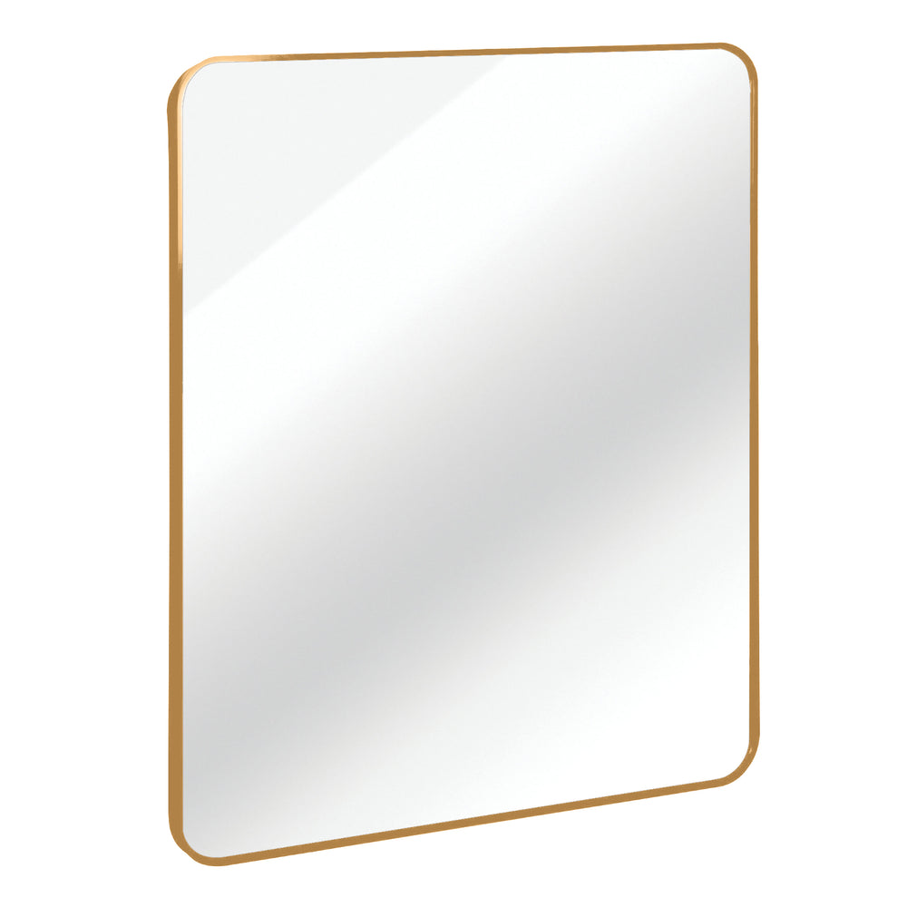 English Elm Gold 30x36 Rectangular Bathroom Mirror – Brushed Aluminum Alloy Frame, Shatterproof HD Glass, Easy Install W2203P310396
