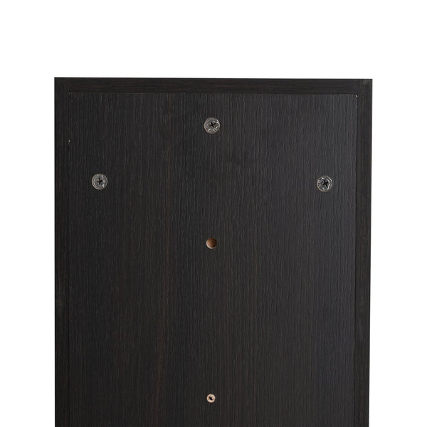 English Elm 12 Inch Wall Mounted Open Shelf Tower Dark Oak Finish for Bathroom or Study W1972P457978