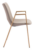 Desi Dining Chair - Set of 2 Beige & Gold 109731 Zuo Modern