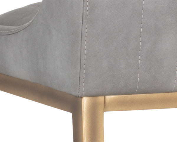 Sunpan Halden Urban Bar Stool with Bold Channel Tufting and Rustic Bronze Steel Frame for Stylish Spaces Bravo Metal