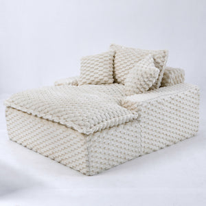 English Elm 51 Compact Comfort Sofa with Turtle Fleece, Sponge Support, Two Pillows, 400lb Capacity for Small Spaces White W3371P326404