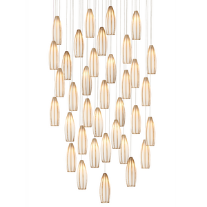 Parish Round Multi-Drop Pendant Light - Contemporary Antique Brass & White Glass Design for Elegance