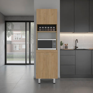 English Elm Austin Freestanding Pantry Cabinet with Appliance Shelf and Dual Enclosed Storage Zones B200P445766