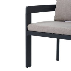 English Elm Christopher Knight Home® - Elko Aluminum Dining Chairs Set of 2 — Dark Gray Rust-Resistant Frames with Plush Beige Cushions N775P210128B