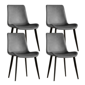 English Elm Dining Chairs Set of Four Gray Pu Leather Gold Leg Modern Kitchen Seating W2700P352198