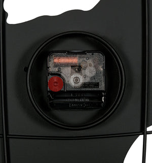 English Elm 36 Inch Large Black Metal Wall Clock – Modern World Map Design With Elegant Gold Pointers For Any Room W1445P249307