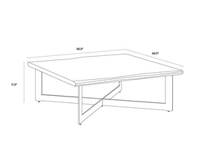 Sunpan Marley Coffee Table – Rustic Acacia Wood and Antique Gunmetal Steel Base for Stylish Living Spaces Square