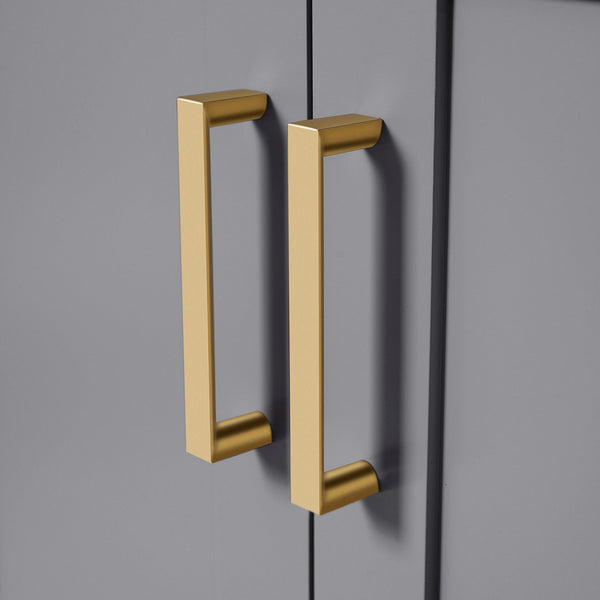 English Elm 36" Gray Modern Bathroom Vanity with Ceramic Sink, Solid Wood Frame, Soft-Close Doors & 4 Drawers N729P253935E