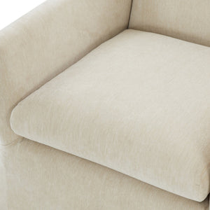 English Elm Luisa Swivel Accent Chair Skirted Tailored Silhouette for Formal Living Rooms Beige B050P451386