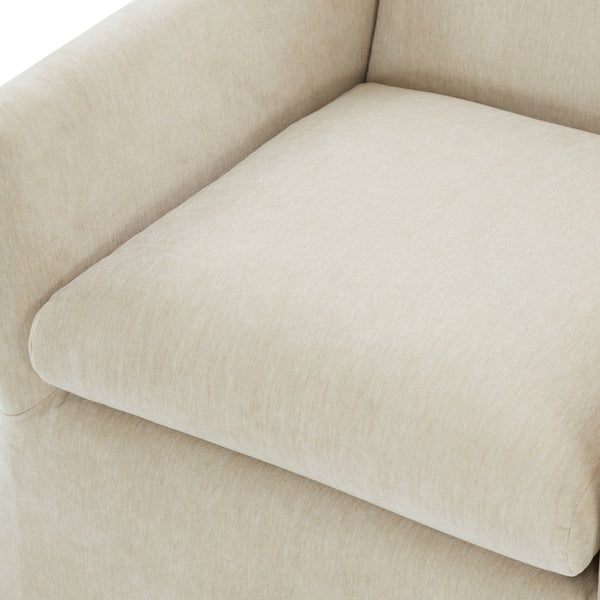 English Elm Luisa Swivel Accent Chair Skirted Tailored Silhouette for Formal Living Rooms Beige B050P451386