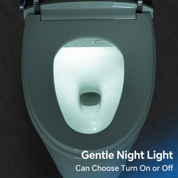 English Elm Elongated Smart Bidet Toilet Ada Height Ceramic Dual Flush with Heated Seat Night N753P364980W