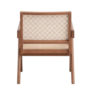 English Elm Casual Rattan Accent Chair 24"W x 26"D Mid-Century Natural Finish Compact Stylish Seating for Home B2741P333932