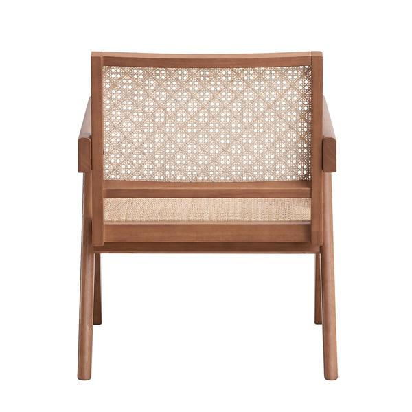 English Elm Casual Rattan Accent Chair 24"W x 26"D Mid-Century Natural Finish Compact Stylish Seating for Home B2741P333932