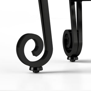 English Elm Modern Fancy Glass & Metal Console Table for Entryway — Black Tempered Glass, Sturdy Storage, Easy Assembly W2167P220519