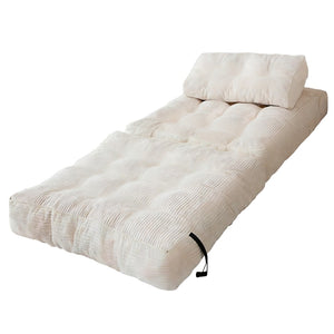 English Elm Modular Floor Sectional Corduroy Sofa Bed Low Profile Convertible for Studio Living White W3737P426644