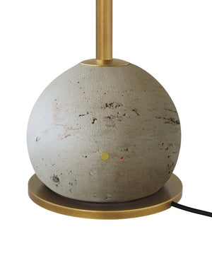 Currey & Company Journey Natural & Brass Cordless Table Lamp: Portable Elegance With Sophisticated Style & Functionality Gold Travertine ,Metal 6700-0014-currey-company