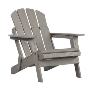 English Elm Oversize Folding Hemlock Adirondack Chair Embossed Grain for Patio Pool Firepit W2640P400912