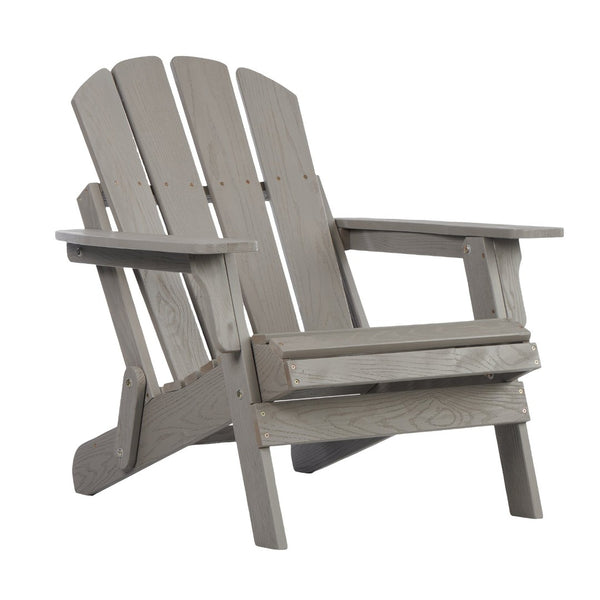 English Elm Oversize Folding Hemlock Adirondack Chair Embossed Grain for Patio Pool Firepit W2640P400912