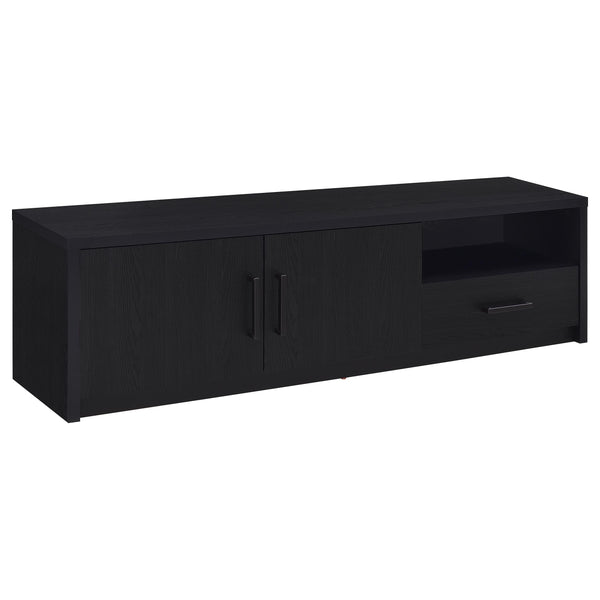 English Elm Ian Modern Black TV Stand Console with 2 Doors, Drawer & Shelf — Storage Media Center for 70" TVs B062P378249