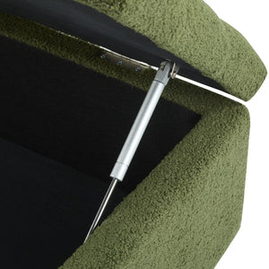English Elm Christopher Knight Home® - Ottoman tufted storage bench with boucle cushion, diamond stitch elegance, soft-close lid, sturdy legs Green N779P294331G