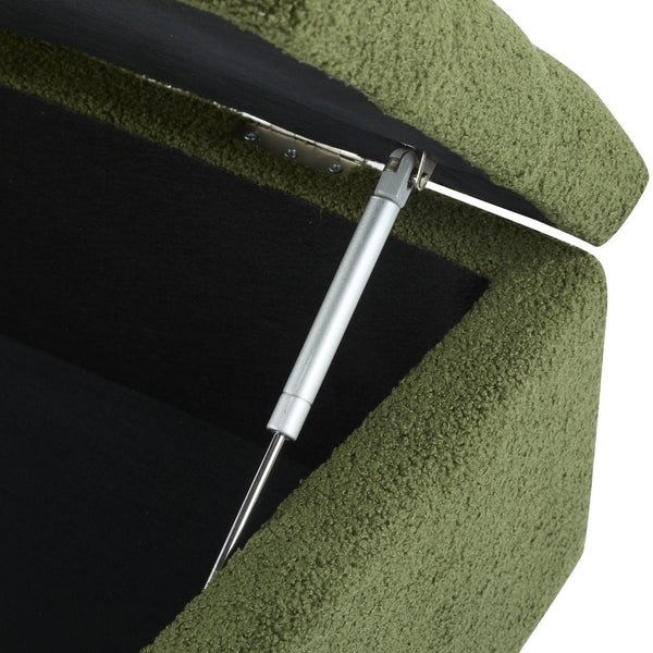 English Elm Christopher Knight Home® - Ottoman tufted storage bench with boucle cushion, diamond stitch elegance, soft-close lid, sturdy legs Green N779P294331G