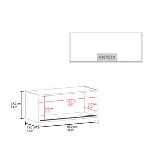 English Elm Wall Cabinet Bliss White Engineered Wood Wall-Mounted Storage with Sliding Doors, 55 lb Capacity, Space-Saving Design B092P245923