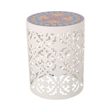 Christopher Knight Home® - Noble House - Castana Outdoor Lace Cut Side Table with Tile Top