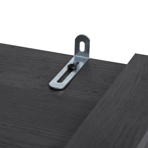 English Elm K&K 71" Tall Farmhouse Pantry Cabinet with Groove Edges, 3 Pull-Out Organizers, 6 Door Shelves Black N707P256507B