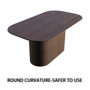 English Elm 63" Modern Mid-Century Brown Mdf Dining Table & 4 Pu Armless Chairs Set For Stylish Entertaining W2189S00671