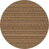 Unique Loom Outdoor Modern Southwestern Machine Made Geometric Rug Light Brown, Brown/Gold 6' 0" x 6' 0"