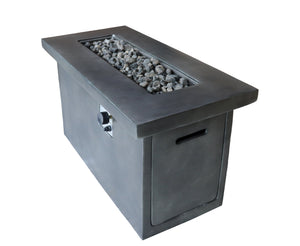 English Elm 24'' Concrete Propane/Natural Gas Outdoor Fire Pit Table with 50,000 BTU, Stainless Steel Burner, Weather-Resistant Charcoal B120P247489
